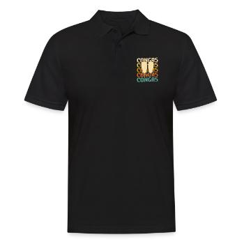 Retro Vintage Classic Congas Player Instrument - Männer Poloshirt - Schwarz - Vorne - Kai (181cm)