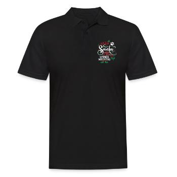 Spanischer Wasserhund Hund Weihnachten Hunderasse - Männer Poloshirt - Schwarz - Vorne - Kai (181cm)