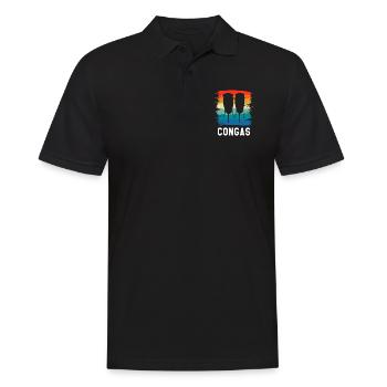 Retro Vintage Classic Congas Player Instrument - Männer Poloshirt - Schwarz - Vorne - Kai (181cm)