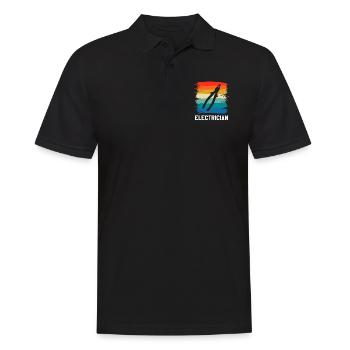 Retro Vintage Classic Electrician Electrical - Männer Poloshirt - Schwarz - Vorne - Kai (181cm)