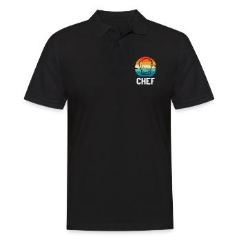 Retro Vintage Classic Chef Cook Cooking - Männer Poloshirt - Schwarz - Vorne - Kai (181cm)