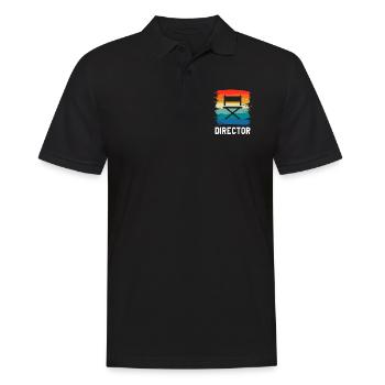 Retro Vintage Classic Director Filmmaking - Männer Poloshirt - Schwarz - Vorne - Kai (181cm)