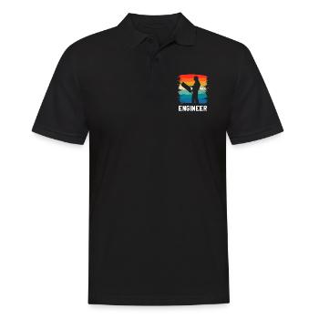 Rétro Vintage Classic Ingénieur Ingénierie - Polo Homme - noir - Devant - Kai (181cm)