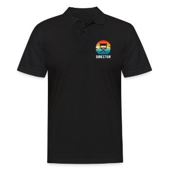 Retro Vintage Classic Director Filmmaking - Männer Poloshirt - Schwarz - Vorne - Kai (181cm)