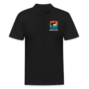 Retro Vintage Classic Hairdresser Hairdressing - Männer Poloshirt - Schwarz - Vorne - Kai (181cm)