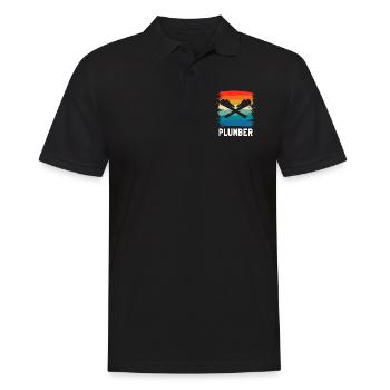 Retro Vintage Classic Plumber Plumbing - Männer Poloshirt - Schwarz - Vorne - Kai (181cm)