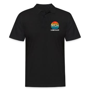 Retro Vintage Classic Lumberjack Woodworking - Männer Poloshirt - Schwarz - Vorne - Kai (181cm)