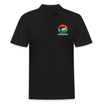 Coiffeur Rétro Vintage Classique Coiffure - Polo Homme - noir - Devant - Kai (181cm)