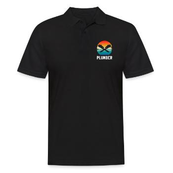 Retro Vintage Classic Plumber Plumbing - Männer Poloshirt - Schwarz - Vorne - Kai (181cm)