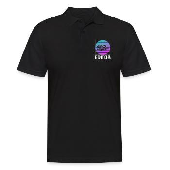 Retro Vintage Classic Editor Editing - Männer Poloshirt - Schwarz - Vorne - Kai (181cm)