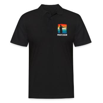 Rétro Vintage Professeur Enseignement Universitaire - Polo Homme - noir - Devant - Kai (181cm)