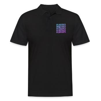 Retro Vintage Classic Plumber Plumbing - Männer Poloshirt - Schwarz - Vorne - Kai (181cm)