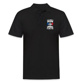 Je Suis Payé Pour Regarder Par La Fenêtre - Männer Poloshirt - Schwarz - Vorne - Kai (181cm)