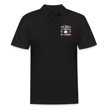Je Suis Un Mec Simple J'aime La Pétanque Et - Männer Poloshirt - Schwarz - Vorne - Kai (181cm)