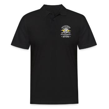 Un Électricien Au Courant Vaut Mieux Que Deux - Polo Homme - noir - Devant - Kai (181cm)