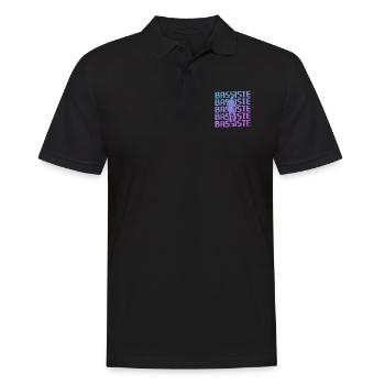 Retro Bassist Bass Guitar - Men's Polo Shirt - black - Front - Kai (181cm)