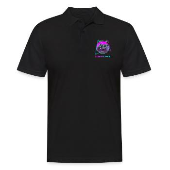 Retro Holzfäller Holzbearbeitung Holzbearbeitung Logger - Männer Poloshirt - Schwarz - Vorne - Kai (181cm)