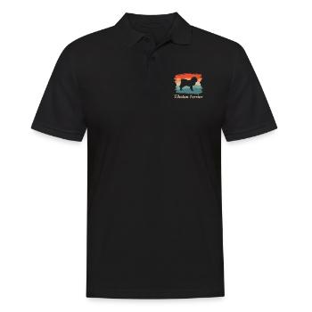 Amoureux des chiens de terrier tibétain rétro vintage - Polo Homme - noir - Devant - Kai (181cm)