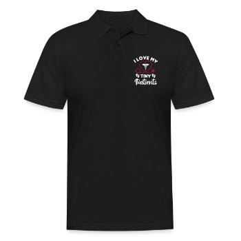 J’aime mes petits patients pédiatre pédiatre - Polo Homme - noir - Devant - Kai (181cm)
