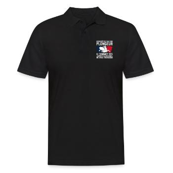 N'émbetez Pas Un Plongeur Il Connaît Des Endroits - Polo Homme - noir - Devant - Kai (181cm)