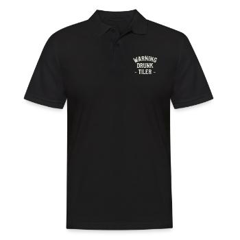 Warning Drunk Tiler Tiling Floor Tile Tilers - Men's Polo Shirt - black - Front - Kai (181cm)