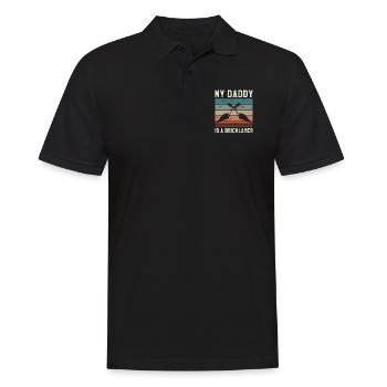 Mon papa est maçon maçon maçon maçon - Polo Homme - noir - Devant - Kai (181cm)