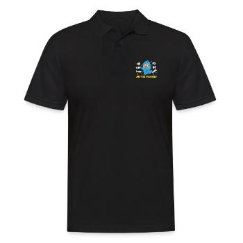 Just Be Yourself - Mops Dino Lustiger Spruch - Männer Poloshirt - Schwarz - Vorne - Kai (181cm)