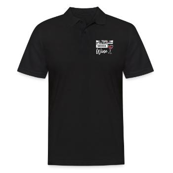 Ce planificateur média a besoin de marketing du vin - Polo Homme - noir - Devant - Kai (181cm)