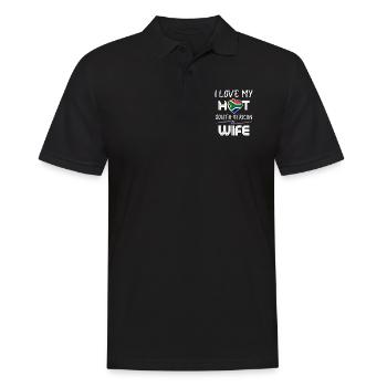 Funny I Love My Hot South African Wife Husband - Männer Poloshirt - Schwarz - Vorne - Kai (181cm)