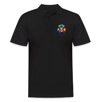Splash Art Lions Wildlife Safari Zoo Africa Lion - Men's Polo Shirt - black - Front - Kai (181cm)