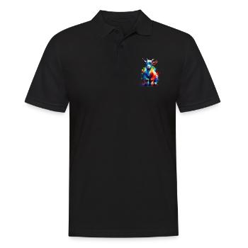 Bunte Splash Art Ziegen Bauernhof Tier Ziege Liebhaber - Männer Poloshirt - Schwarz - Vorne - Kai (181cm)
