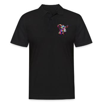 Bunte Pop Art Ziegen Bauernhof Tier Ziege Liebhaber - Männer Poloshirt - Schwarz - Vorne - Kai (181cm)