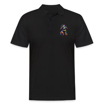 Bunte Splash Art Kopfhörer Ziegen Bauernhof Tier - Männer Poloshirt - Schwarz - Vorne - Kai (181cm)