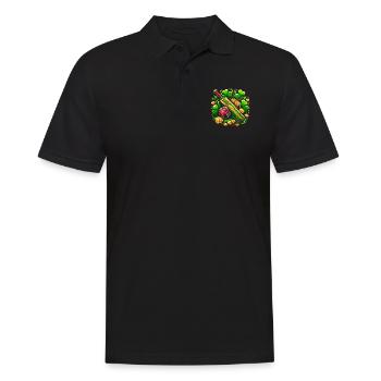 Cricket Kleeblatt St. Patricks Day Cricketspieler Heiliger - Männer Poloshirt - Schwarz - Vorne - Kai (181cm)