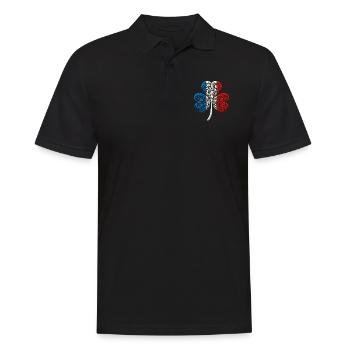 Kleeblatt Frankreich Flagge St. Patrick St. Patricks Tag - Männer Poloshirt - Schwarz - Vorne - Kai (181cm)