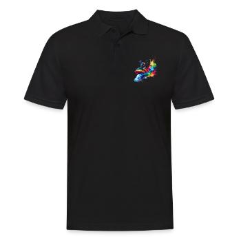 Bunte Splash Art Jetski Jetski Jetskier - Männer Poloshirt - Schwarz - Vorne - Kai (181cm)