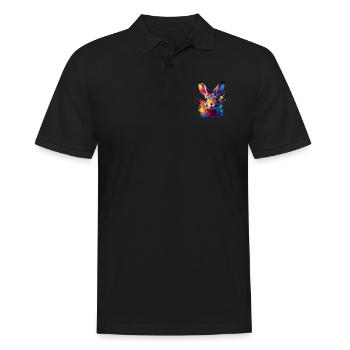 Colorful Splash Art Jackrabbit Jackrabbits - Men's Polo Shirt - black - Front - Kai (181cm)