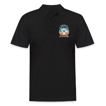 Polygon Art Skydiving Skydive Skydiver Parachuting - Men's Polo Shirt - black - Front - Kai (181cm)