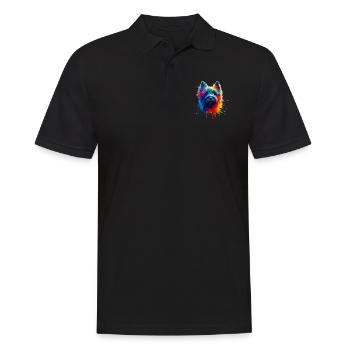 Terriers Terriers Cairn Terrier Splash Art colorés - Polo Homme - noir - Devant - Kai (181cm)