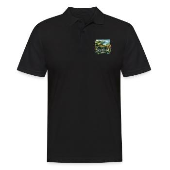 Ich wäre lieber in Schottland Urlaubsurlauber - Männer Poloshirt - Schwarz - Vorne - Kai (181cm)