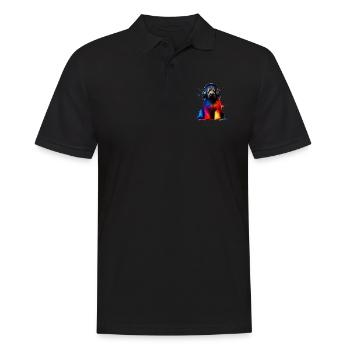 Colorful Splash Art Headphones Briard Briards - Men's Polo Shirt - black - Front - Kai (181cm)