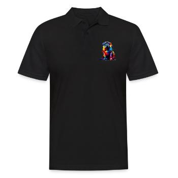 Bunte Splash Art Cane Corso Italienische Dogge - Männer Poloshirt - Schwarz - Vorne - Kai (181cm)