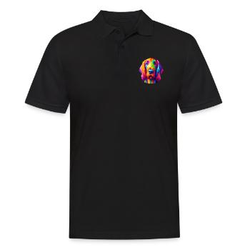 Pop Art Coloré Italien Spinone Italiano - Polo Homme - noir - Devant - Kai (181cm)