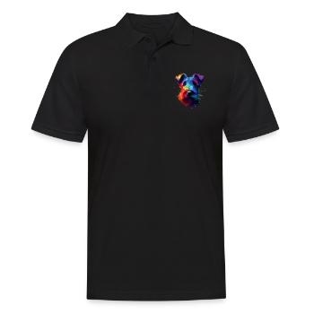 Bunte Splash Art Kerry Blue Terrier Terrier - Männer Poloshirt - Schwarz - Vorne - Kai (181cm)