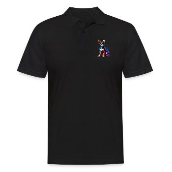 Colorful Splash Art Toy Fox Terrier American Toy - Men's Polo Shirt - black - Front - Kai (181cm)
