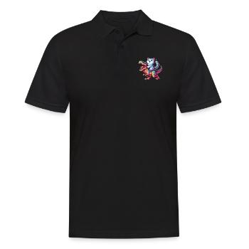 Dinosaure T-Rex American Shorthair Tyrannosaurus - Polo Homme - noir - Devant - Kai (181cm)