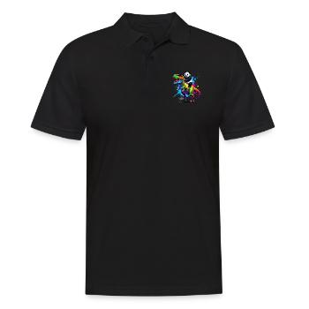 Splash Art Dinosaurier T-Rex Panda Tyrannosaurus Rex - Männer Poloshirt - Schwarz - Vorne - Kai (181cm)