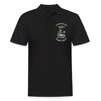 Nuklearingenieur für Kernkraftwerk und Kernenergie - Männer Poloshirt - Schwarz - Vorne - Kai (181cm)