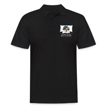 Faultier zum schlafen geboren arbeiten gezwungen - Männer Poloshirt - Schwarz - Vorne - Kai (181cm)