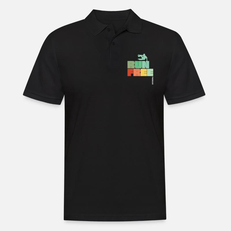 Course de Parkour gratuite - Polo Homme - noir